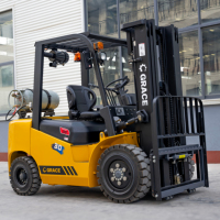 Chariot élévateur à fourche double carburant GPL/propane 3 tonnes certifié EPA CE avec moteur Kubota, équipement de stockage direct usine