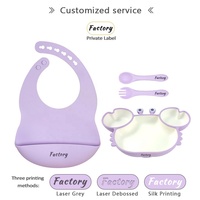 Offre Spéciale : Ensemble Repas Bébé pour l'Initiation à la Nourriture, Matériaux Résistants à la Chaleur, Kit Repas pour Tout-Petits, Bavoir Taille Ajustable, Fourchette-cuillère Flexible