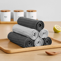 Serviette de cuisine en microfibre épaissie, motif gaufré carré, écologique, absorbante, pour la maison, la cuisine, le bar et la machine à café – Vente en gros, haute qualité