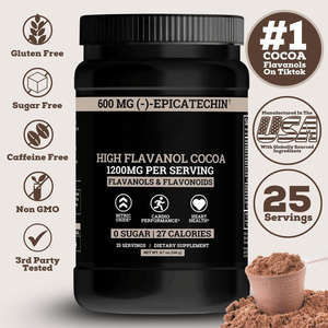 Extrait de Cacao en <span class=keywords><strong>Poudre</strong></span> de Haute Qualité Flavanol 30% 1200mg – Suppléments de Flavanols et Flavonoïdes <span class=keywords><strong>pour</strong></span> la Santé Cardiaque et l'Énergie des Adultes - Product Image 2