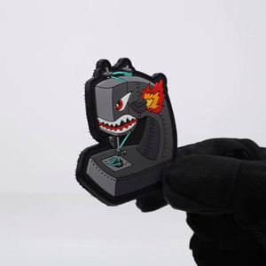 Patch en silicone 3D personnalisé en PVC souple, logo gaufré à chaud, forme avion, pour vêtements, décoration de chapeaux avec dentelle - Product Image 1