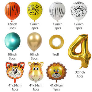Nuevo Animal mono León Tigre vaca fiesta decoraciones conjunto látex aluminio Película número globo para fiesta de cumpleaños - Product Image 6