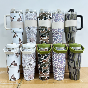 Nouvelle Tasse Isotherme en Acier Inoxydable à Double Paroi avec Impression Camouflage Personnalisée, Style Western Tendance, pour Sport et Voyage en Extérieur - Product Image 2