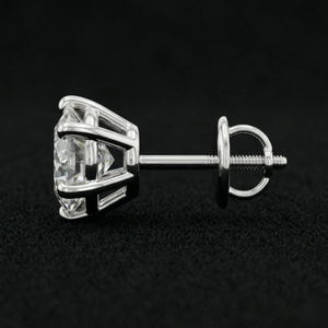 Pendientes de diamantes, joyería fina, corte brillante redondo, piedras brillantes, elegantes para la oficina, regalo de compromiso de boda para mujeres - Product Image 2