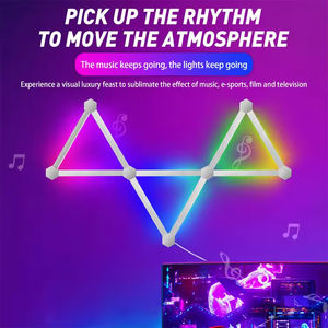 RGB <b>LED</b> Modern USB Wall Lamp Smart Home <b>Gaming</b> Room Decor Music Sync App Streaming Modular <b>Lights</b> Splicing Bars - Product Image 4