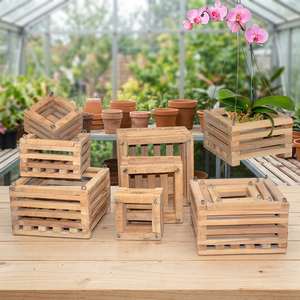 Wooden <b>Pot</b> ORCHIDS Teak Wood Handmade, Wooden <b>Pots</b> Mini, Teak Wooden <b>Pot</b> - Product Image 3