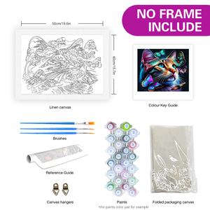 Pintura DIY de estilo europeo moderno por números <span class=keywords><strong>para</strong></span> adultos, cuadro de paisaje de animales de mariposa y gato impreso, <span class=keywords><strong>lienzo</strong></span> de pintura acrílica - Product Image 2