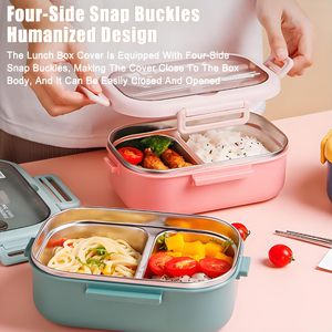 Boîte à lunch en paille de blé sans BPA, compatible micro-ondes, pour adultes et enfants, avec sac - Product Image 5