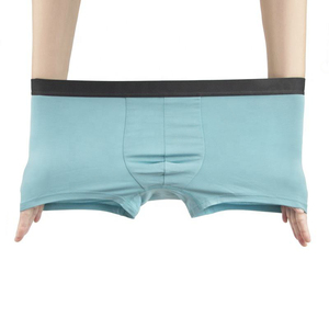 Venta al por mayor de calzoncillos de hombre con logotipo personalizado Modal Color sólido transpirable Bóxer corto ropa interior de verano para hombre - Product Image 1