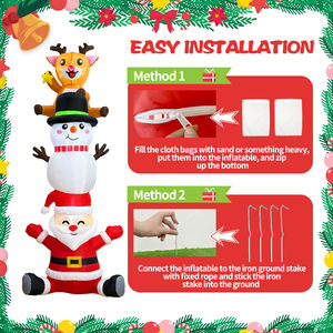 Уличный Рождественский надувной снеговик с Санта-Клаусом - Product Image 5