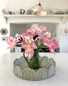 Bandeja de servicio de ratán de alta calidad, vajilla al por mayor, placa de cargador, OEM Vietnam de embalaje personalizado, artesanía HNH hecha a mano - Product Image 4