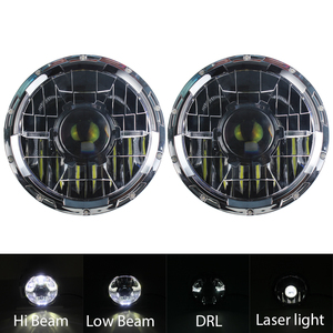 Nuevo Faro Delantero LED Redondo de <span class=keywords><strong>7</strong></span> Pulgadas con Proyector Láser y Luces de Circulación Diurna para Jeep Todoterreno SUV ATU UTV - Product Image 2