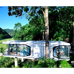 Maison préfabriquée moderne en forme de capsule spatiale, bâtiment de bureaux, centre commercial, maison mobile avec structure en acier galvanisé, étanche, installation rapide - Product Image 3