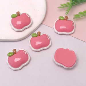 Abalorios <span class=keywords><strong>de</strong></span> resina <span class=keywords><strong>de</strong></span> manzana planos <span class=keywords><strong>de</strong></span> 22 mm en rojo y verde, cabujones <span class=keywords><strong>de</strong></span> fresa planos en rosa y rojo para decoraciones artesanales <span class=keywords><strong>de</strong></span> slime DIY - Product Image 6