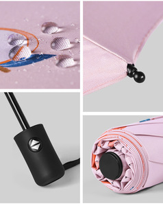 LOTUS all'ingrosso completamente automatico tre pieghevoli femminili colorati frutta protezione solare ombrello da sole pioggia e sole protezione UV a doppio uso - Product Image 2