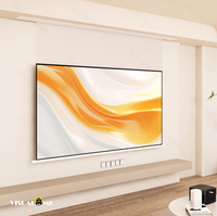 Écran de projection motorisé intelligent AI en fibre de verre blanc encastré au plafond, 4K 16:9, design flottant – Grande Vente