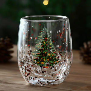 도매 이중층 크리스마스 커피 컵 창의적인 뚜껑 고온 저항성 별 소원 선물 작은 곰 유리컵 - Product Image 6