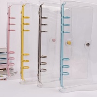 Protège-cahier A5 en PVC transparent ML avec anneaux, pochette promotionnelle pour agenda, pages remplaçables, classeurs souples à anneaux, fermeture éclair en PVC