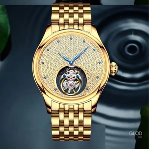 Montre mécanique de luxe AESOP pour homme, ciel étoilé, tourbillon, mouvement manuel, entièrement sertie de diamants, livraison directe - Product Image 4
