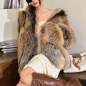 Custom Ladies Luxury Full Pelt 100% Real Red Fox <strong>Fur</strong> <strong>Jacket</strong> Women's Long Breathable <strong>Fluffy</strong> Coat for Winter Casual Outerwear - Product Image 6