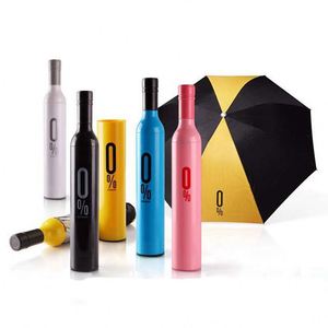 Dual-Folding 100Cm Open Diameter Foldable Compact Gift <b>Windproof</b> Anti-UV Rain Sun Wine Bottle <b>Umbrella</b> - Product Image 1