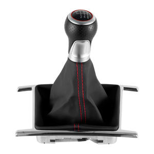 Couvercle de pommeau de levier de vitesse en cuir, pour Volkswagen Amarok 2010 – 2022, 5 ou 6 vitesses, avec surpiqûres rouges - Product Image 2