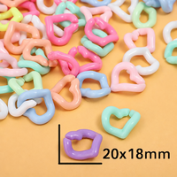 Konektor Rantai Akrilik Bentuk Hati Berkilau Grosir DIY 20x18mm Warna Macaron Gantungan Kunci Tas Aksesoris Kerajinan Perkemahan Musim Panas