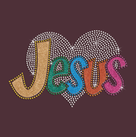 Bling personalizado religioso Jesús San Judas Tadeo Transferencia de diamantes de imitación Hotfix Material de vidrio de hierro iconografía cristiana