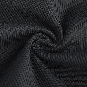 Poids lourd 390gsm Stretch 2*2 Tissu en tricot côtelé 95% polyester 5% spandex Chunky Black 2x1 Rib pour <span class=keywords><strong>col</strong></span> et manchette - Product Image 2