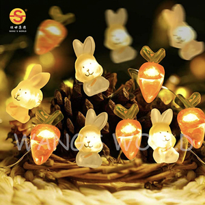 Trẻ em phòng LED Bunny cà rốt ánh sáng chuỗi phục sinh trang trí thỏ chuỗi đèn chiếu sáng kỳ nghỉ sản phẩm - Product Image 1