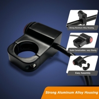 Interrupteur de guidon de moto 12V avec support en alliage d'aluminium, accessoires pour véhicules tout-terrain, interrupteur à bascule pour barre lumineuse ATV pour guidon de 7/8 pouces