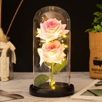 AYOYO – coffret cadeau de roses OEM pour la fête des mères et la saint-valentin, éclairage de dôme en verre