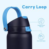 Gobelet isotherme sous vide en acier inoxydable 304, 24oz/32oz, à double ouverture chaud/froid, isolation thermique 12-24h, avec paille, portable, pour les fêtes