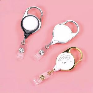 Wholesale Promotional Retractable <b>Keychains</b> <b>Custom</b> Logo Durable Metal Badge Reels Ideal Gift for Team Building Business Events - Product Image 1