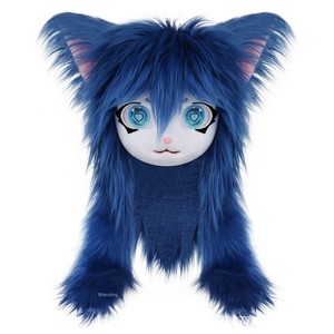 Traje de piel de invierno 2026 con capucha de cabeza de bestia estilo Kigurumi, peluche de <span class=keywords><strong>cosplay</strong></span> con orejas de gato, lindo y peludo, para Comic Con - Product Image 5