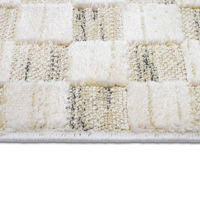 Turkua Home INC0106 Inci Cream Checkerboard Woven Rug 10mm Washable Eco-Friendly PET Friendly Modern Scandinavian Anti-Slip