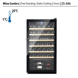 Freestanding Wine Cooler 33 Bottles Glass Door Wine Cellar
