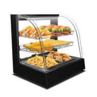 Vitrina Eléctrica Comercial de Cristal para Alimentos Gabinete de Conservación para Pollo Frito y Hamburguesas