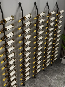 Estante de Vino de Metal de Estilo Moderno y <span class=keywords><strong>Simple</strong></span> para Columna de Pared, Diseño Minimalista, Accesorios de Acero Inoxidable para Bodega, Silla de Comedor de Madera Maciza - Product Image 3