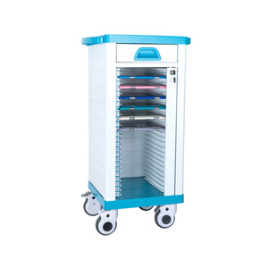 Carrito de plástico para historias clínicas con cerradura y ruedas silenciosas para almacenamiento de archivos - Product Image 3