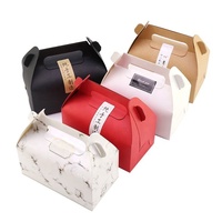 Tragbarer Griff Verpackung Geschenk Bäckerei Dessert Box Großhandel Benutzer definierte Kraft papier Kuchen Box