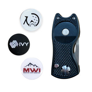 เครื่องมือซ่อมกอล์ฟพับได้สีเขียวใบมีดส้อมเสียงพร้อมปุ่มป๊อปอัพและเครื่องหมายลูกแม่เหล็ก - Product Image 5