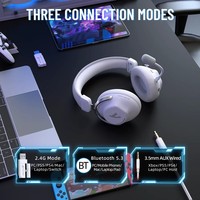Casque de jeu sans fil Attack Shark L50PRO, léger, tri-mode, avec microphone, circum-auriculaire