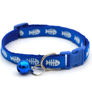 Collar con estampado de hueso de pez Water <span class=keywords><strong>Meow</strong></span> Pet con cintas para decoración de gatos y perros - Product Image 3