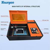 Machine de découpe laser CO2 Tounjen Mini 3020 40W 50W, machine de gravure de bureau pour acrylique, bois, caoutchouc, tampons, artisanat DIY, graveur CNC
