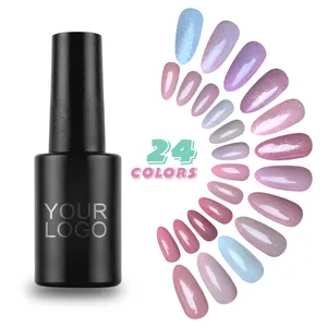 Shimmer Base In Gomma Sabbia D'argento Francese French manicure di colore nudo di colore smalto del gel di scintillio di base gel polish manicure professionale