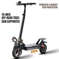 Trottinette électrique pliable OEM haute vitesse 800W 48V avec pneus pneumatiques tout-terrain de 10 pouces, double phare et siège