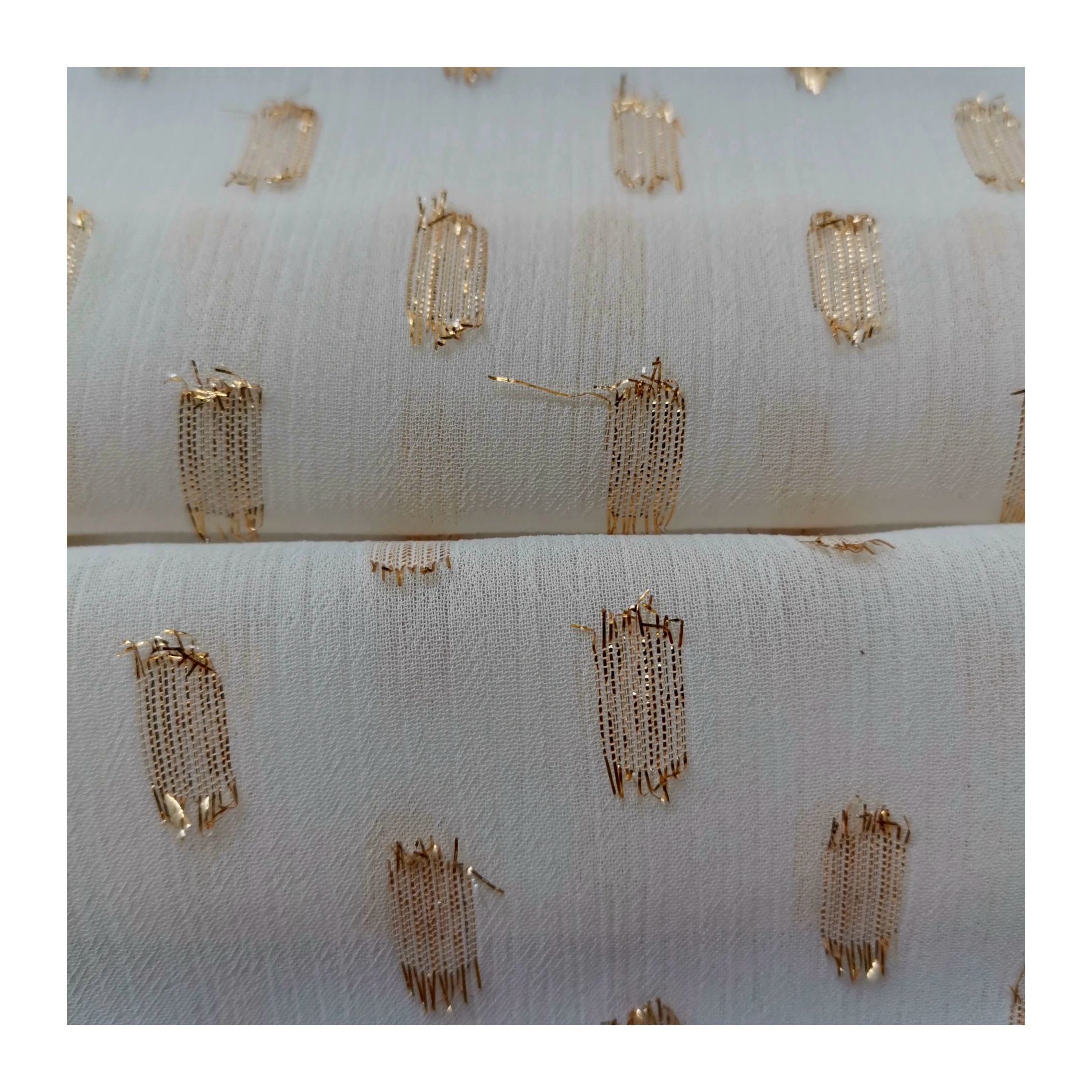 Ткань с металлическим рисунком, 100% полиэстер, креп, шифоновая ткань с вышивкой, швейцарская ткань в горошек для платья, блузки