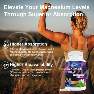 Complément alimentaire en gros, capsules de citrate de magnésium pur et naturel, relaxation musculaire, capsules de citrate de magnésium - Product Image 6