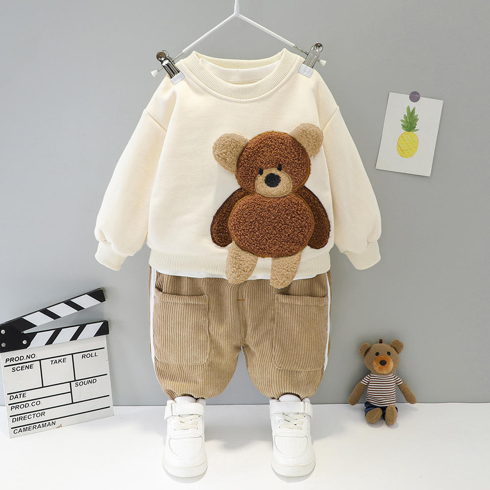 Winter Baby Girls 2-pcs Sets 3D Bear Children Clothing Set Girls